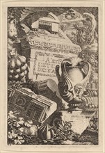 Fantasy of an Antique Tomb with Fragments of Architecture and Sculpture, 1770/1780. Creator: Karl Schutz.