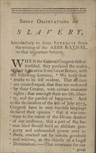 Short observations on slavery: introductory to some extracts from the writing..., 1783. Creator: Unknown.