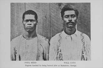Paul Reed; Will Cato; Negroes lynched by being burned alive at Statesboro; Georgia, 1908. Creator: Unknown.