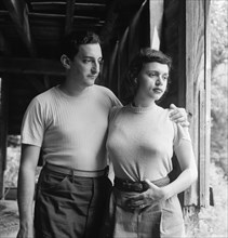 Portrait of Herb Abramson and Miriam Abramson, Flatbrookville, N.J., ca. 1947. Creator: William Paul Gottlieb.