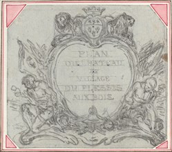 Title Cartouche for a Map of the Chateau and Village of Le Plessis aux Bois. Creator: Hubert Francois Gravelot.
