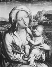 Painting of the Madonna and Child by Quentin Metsys belonging to George Schulein, 1927 Creator: Quentin Metsys I.