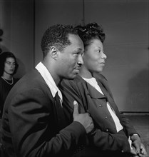 Portrait of Josh White and Mary Lou Williams, WMCA, New York, N.Y., ca. Oct. 1947. Creator: William Paul Gottlieb.