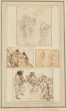 Studies of an Apostle Guided by an Angel and the Adoration of the Shepherds, 1720/1750. Creator: Agostino Masucci.