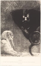 Le Sphynx...mon regard que rien ne peut devier, demeure tendu a travers les choses..., 1889. Creator: Odilon Redon.