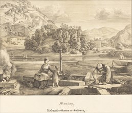 Montag - Rosenecker Garten vor Salzburg (Monday - Rosenecker Garden near Salzburg), 1823. Creator: Ferdinand Olivier.