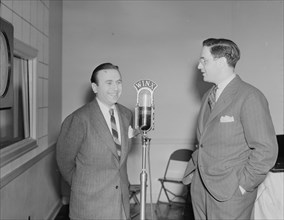 Portrait of Charlie Spivak and William P. Gottlieb, WINX, Washington, D.C., ca. 1940. Creator: Delia Potofsky Gottlieb.
