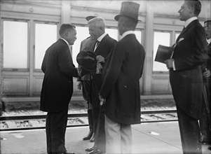Japanese Mission To U.S. at Union Station: Ishii; Harts; Lansing; Sato; William Philips, 1917. Creator: Harris & Ewing.