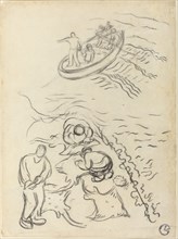 Study for "The Fishermen" with Men Emptying the Nets (Etude pour "Les Pêcheurs"...), 1894/1895. Creator: Georges Lacombe.