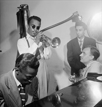 Portrait of Howard McGhee, Brick Fleagle, and Miles Davis, New York, N.Y., ca. Sept. 1947. Creator: William Paul Gottlieb.
