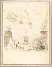 Allegorie sur l'Erection de la Statue de Louis XV (Allegory on the Establishment of a, c. 1763. Creator: Gabriel de Saint-Aubin.