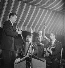 Portrait of Abe Most, Pete Ponti, Sid Jacobs, and Jimmy Norton, Hickory House, N.Y., ca. June 1947. Creator: William Paul Gottlieb.