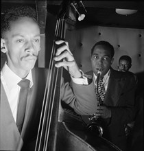 Portrait of Charlie Parker, Tommy Potter, and Max Roach, Three Deuces, New York, N.Y., ca.Aug. 1947. Creator: William Paul Gottlieb.