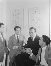 Portrait of Ahmet M. Ertegun, Nesuhi Ertegun, and William P. Gottlieb..., Washington, D.C., ca1940. Creator: Delia Potofsky Gottlieb.