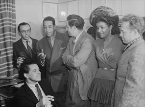 Portrait of Ahmet M. Ertegun, Nesuhi Ertegun, Duke Ellington, William P. Gottlieb..., Maryland, 1941 Creator: Delia Potofsky Gottlieb.