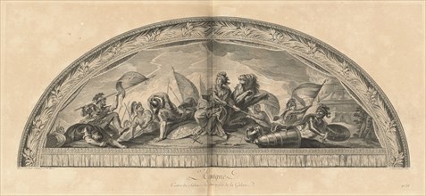 L'Espagne Cintre du Salon de la Guerre en face de la Galerie (Spain, Center...[pl. 38], pub. 1752. Creators: Jean-Baptiste Masse, Charles Dupuis.