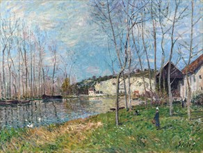 Spring on the banks of the Loing (Printemps au bord du Loing), ca 1881. Creator: Sisley, Alfred (1839-1899).