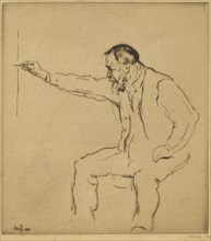 Ferdinand Hodler at the easel, 1911. Creator: Orlik, Emil (1870-1932).