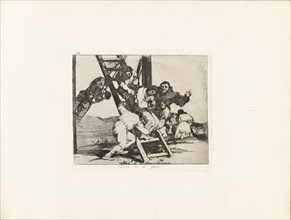 Los Desastres de la Guerra (The Disasters of War), Plate 14: Duro es el paso! (The way is..., 1810s. Creator: Goya, Francisco, de (1746-1828).