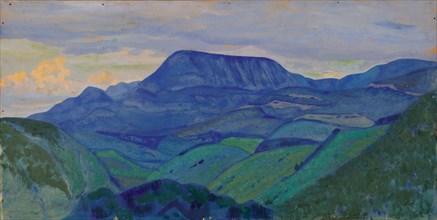 The Blue Mountains. From the Caucasian Studies Series, c. 1913. Creator: Roerich, Nicholas (1874-1947).
