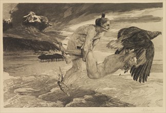 The Abduction of Prometheus (Opus XII, plate 24 from "Brahms Phantasy"), 1894. Creator: Klinger, Max (1857-1920).
