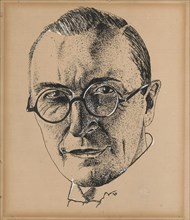 Portrait of the Writer Herman Teirlinck (1879-1967), 1930-1932. Creator: Van den Berghe, Frits (1883-1939).