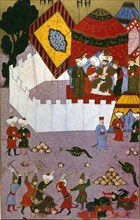 Murat I, Murat's assassination by the Servian patriot Milos, (1584 - 1589). Creator: Unknown.