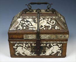 Taracea chest made of wood and bone, c. 1200, belonging to the treasure of San Isidoro de León. Creator: Unknown.