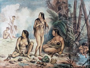 Indigenous population of Cantagalo, 18-19th cent. Creator: Debret, Jean-Baptiste. (1768 - 1848).
