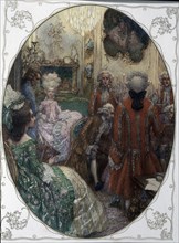 Scene from the work 'Quartet A 'by W. A. Mozart, 1910. Creator: Lefler Heinrich (1863-1919).