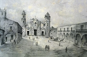 Havana Cathedral, 1840. Creator: Mialhe, Federico (1810-1881).