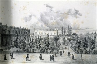 Main square of La Habana, 1840. Creator: Mialhe, Federico (1810-1881).