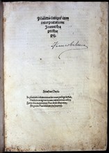 First page of 'Platus integer cum interpretatione Joanni Baptistae pii' by Plautus, 1500. Creator: Plautus (251 bC - 184 bC).