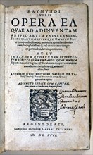 Cover of 'Opera Ea quae ad Inventam' by Ramon Llull, 1617. Creator: Llull, Raimon (1232-1316).