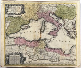 Mare Mediterraneum, juxta Regna et Provincias, quas alluit distinctum et cognominatum...c.1770.  Creator: Seutter, Georg Matthew (1678-1757).
