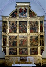 Altarpiece with scenes from the mysteries of the Rosary, located in the chapel of the Santisimo... Creator: Pere Nunyes.