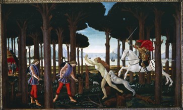 'The Story of Nastagio degli Onesti '(table I), 15th century. Creator: Botticelli, Sandro. (1440 - 1510).