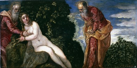 'Susana and the old men', 16th century. Creator: Tintoretto, Jacopo Robusti (1518 - 1594).