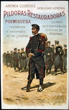 Pharmaceutical product advertising brochure 'Formiguera Restorative Pills', 1902. Creator: Cusachs i Cusachs, José (1850-1909).
