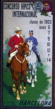 Advertising poster for the International Equestrian Competition held in Barcelona in 1903.  Creator: Cusachs i Cusachs, José (1850-1909).