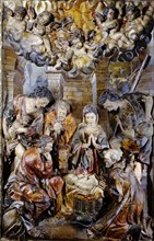 Altarpiece of the Adoration of the Shepherds, from the altar of the Roser of the Church of...1642. Creator: Grau, Joan (1608-1685).