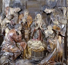 Altarpiece of the Adoration of the Shepherds, from the altar of the Roser of the Church of...1642. Creator: Grau, Joan (1608-1685).
