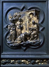 'Adoration of the Magi', north door of the Baptistery of Florence, 14th-15th century. Creator: Ghiberti, Lorenzo (1378 - 1455).