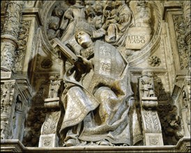 Sepulcher of Alonso de Madrigal 'El Tostado (1455 - 15 ??) in the Cathedral of Avila. Creator: Zarza, Vasco de la (    - 1524).