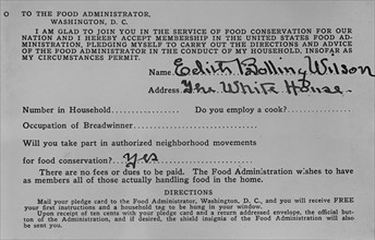 Food Administration, U.S. Certificate, 1917. Creator: Harris & Ewing.