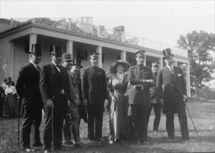 Italian Commission To U.S. - Commission at Mount Vernon. Front: Ambassador Macchi Di..., 1917. Creator: Harris & Ewing.