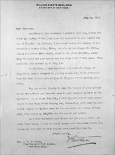 Letter To Mrs. A.D.B. Pratt from William Evarts Benjamin, 12 July 1917. Creator: Unknown.