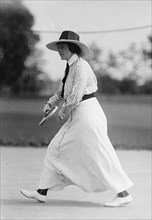Miss Frances Lippett Playing in Tennis Tournament, 1913. Creator: Harris & Ewing.