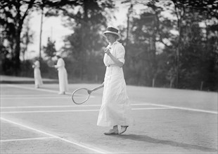 Miss Martha Wyeth - Playing in Tennis Tournament, 1913. Creator: Unknown.