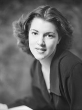 Barrymore, Diana, portrait photograph, 1941 Dec. 12. Creator: Arnold Genthe.